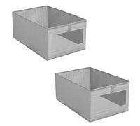 lompyeu Scatole Portaoggetti, 2 Pcs 40 x 30 x 19.5 cm Scatola Porta Oggetti- Design Sottile e Leggero, Ceste Contenitori per Armadio Vestiti Bagno Organizer