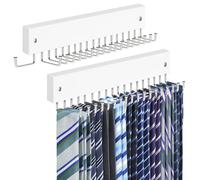 Lomrsiul - Appendiabiti da parete per cravatte, antiscivolo, girevole a 180 gradi, con 18 ganci, organizer per armadio e conservazione per cravatte, cinture, collane, borse, sciarpe, borse, colore