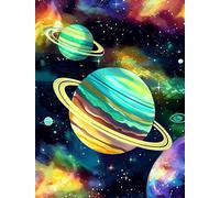 LOMSIOY 5D Diamond Painting Kit Pianeta Completo Fai da Te Pittura Diamante Painting Universo, Strass Ricamo Craft Arts per Adulti Decorazione per Casa e Pareti 30x40 cm