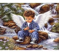 LOMSIOY 5D Diamond Painting Kit Ragazzo Completo Fai da Te Pittura Diamante Painting Angeli, Strass Ricamo Craft Arts per Adulti Decorazione per Casa e Pareti 30x40 cm