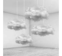 LOMSIOY Artificial Cloud - 4 pezzi di ornamenti per cloud di cotone, per matrimoni, 3D Clouds Props fai da te, ornamento decorativo per arte stage, supplies Gifts and Party Show