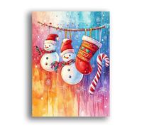 LOMSIOY DIY Diamond Painting Set Pupazzo di neve Completo Fai da Te Pittura Diamante Painting Natale, Strass Ricamo Craft Arts per Adulti Decorazione per Casa e Pareti 30x40 cm 31250
