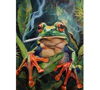LOMSIOY DIY Diamond Painting Set Rana Completo Fai da Te Pittura Diamante Painting Animale, Strass Ricamo Craft Arts per Adulti Decorazione per Casa e Pareti 30x40 cm19320