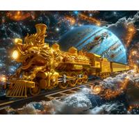 LOMSIOY DIY Diamond Painting Set Treno Completo Fai da Te Pittura Diamante Painting Pianeta, Strass Ricamo Craft Arts per Adulti Decorazione per Casa e Pareti 30x40 cm19318