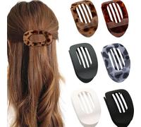 LOMSUXA 6 Pezzi Piatti per Capelli da Donna, Piatta Pinze Ovali per Capelli, Eleganti Hair Clip, Forte Tenuta, Comode, Mollette Capelli Donna per Sdraiarsi, Guidare