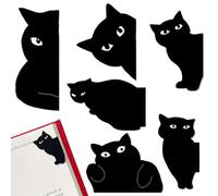 LOMSUXA 6 Pezzi Segnalibri Magnetici Gatto Segnalibro Gatto Bambini Nero a Forma di Gatto Segnalibro Particolare Adatto a Studenti, Donne, Insegnanti e Amanti Dei Libri Amanti Dei Gatti Regalo