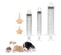 LOMSUXA Set di 5 kit di alimentazione per gattini, latte per gattini, 3 siringhe e 2 nippli in silicone, puppie, rabbits, forniture riutilizzabili