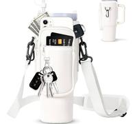 LOMSUXA Stanley Cup 40oz, Stanley Cup, borsa universale per borraccia con scomparto per cellulare e tracolla regolabile, adatta per escursioni, corsa, ciclismo, campeggio, viaggi