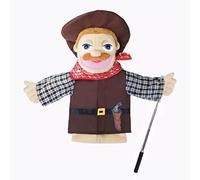 LOMTRATS Burattini teatrali per bambini,include insegnante,poliziotto,pirata,detective,ecc.con bocche aperte mobili,perfetti per raccontare storie,insegnare,regali per festival,1 pezzo con joystick