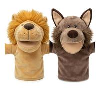 LOMTRATS Marionette a Mano con Animali per Bambini,Il Bambino Include Lupo Leone ecc.Bocche Aperte Mobili,Perfette per Raccontare storie,Insegnare,Scuola Materna,Regali di Compleanno