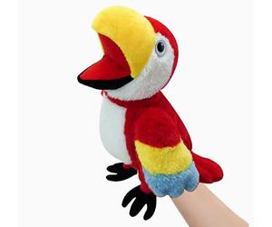 LOMTRATS Marionette a mano per uccelli per bambini,include pappagalli, pavoni, ecc. Con bocche aperte mobili, perfette per raccontare storie, insegnare, scuola materna, regali di compleanno