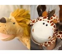 LOMTRATS Marionette per bambini, neonato contiene lupo, tigre, leone, scimmia e bocche aperte mobili, perfette per narrativa, insegnamento, in età prescolare e come regalo di compleanno