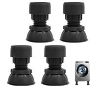 LOMUG 4 piedini per lavatrice, ammortizzatore universale per lavatrici e asciugatrici, ammortizzatore antivibrazione, aumento lavatrice 9,5 - 12,5 cm, ammortizzatore regolabile con vibrazioni