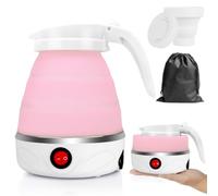 LOMUG Bollitore Pieghevole da 600 ml Portatile da Campeggio, Mini Bollitore Elettrico in Silicone, Piccolo Bollitore da Viaggio con 2 Bicchieri Pieghevoli per Campeggio, Viaggi, attività all'aperto