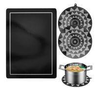 LOMUG Cooktop - Set di 3 tappetini protettivi per piano cottura a induzione, antiscivolo, per fornelli, protezione dal calore