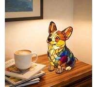 LOMUG Corgi - Lampada decorativa per cani luminosi, in resina, a LED per animali domestici, per gli appassionati di cani, decorazione per la cameretta dei bambini (Corgi B