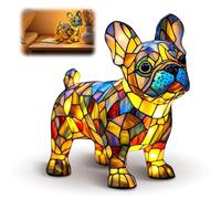 LOMUG Lampada da notte decorativa, lampada LED della serie cani, lampade in resina per cani, lampada da notte decorativa per animali domestici per gli appassionati di cani, decorazione per la casa