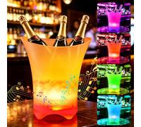 LOMUG Secchiello per ghiaccio a LED, 5 l, multicolore, secchiello per spumante, grande contenitore con sfumatura di colore colorato, colore regolabile, per festival, feste, casa e bar