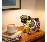 LOMUG Shar Pei - Lampada decorativa per cani luminosi, in resina, a LED, classe energetica A, per gli appassionati di cani, decorazione per la cameretta dei bambini (Shar Pei, piccola)