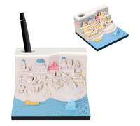 LOMUG Strappare Calendario 3D con Luci a LED Portapenna, Blocco Note 3D, Blocco Per Appunti 3D Artistico in Carta, Calendario da Tavolo a Strappo, Calendario 3d da Strappare pour Noël et le Nouvel An