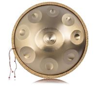 LOMUTY Handpan 432 HZ Avanzato/Principiante, Hand Pan 9 Note 19 Pollici, Tamburo-Acciaio in D Minore, Tamburo a Mano con Borsa per Trasporto e Supporto, Steel Drum per Sound Healing, Meditazione, Oro