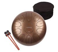 LOMUTY Steel Tongue Drum, 12 Pollici 11 Note Do Maggiore Accordato Tamburi in Acciaio, Strumento a Percussione con Bacchette per Tamburi e Borsa (Bronzo)