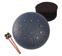 LOMUTY Steel Tongue Drum, 12 Pollici 11 Note Do Maggiore Accordato Tamburi in Acciaio, Strumento a Percussione con Bacchette per Tamburi e Borsa (Blu Acciaio)