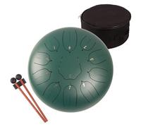 LOMUTY Steel Tongue Drum, 12 Pollici 11 Note Do Maggiore Accordato Tamburi in Acciaio, Strumento a Percussione con Bacchette per Tamburi e Borsa (Turchese)