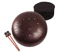 LOMUTY Steel Tongue Drum, 12 Pollici 11 Note Do Maggiore Accordato Tamburi in Acciaio, Strumento a Percussione con Bacchette per Tamburi e Borsa (Viola Scuro)