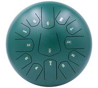 LOMUTY Steel Tongue Drum, 12 Pollici 13 Note Do Maggiore Accordato Tamburi in Acciaio, Strumento a Percussione con Bacchette per Tamburi e Borsa (Verde Cupo)