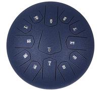 LOMUTY Steel Tongue Drum, 12 Pollici 13 Note Do Maggiore Accordato Tamburi in Acciaio, Strumento a Percussione con Bacchette per Tamburi e Borsa (Blu Marino)