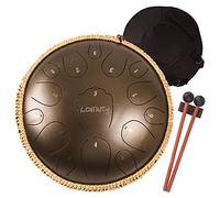 Lomuty Steel Tongue Drum, 13 Pollici 15 Note D Maggiore Accordato Tamburi in Acciaio, Strumento a Percussione con Bacchette per Tamburi e Borsa (Bronzo)