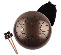 Lomuty Steel Tongue Drum, 6 Pollici 8 Note Do Maggiore Accordato Tamburi in Acciaio, Strumento a Percussione con Bacchette per Tamburi e Borsa (Bronzo)
