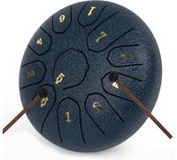 LOMUTY Steel Tongue Drum C Maggiore, 6 Pollici 15 cm 11 Note Handpan, Tamburo Lingua Acciaio per la Guarigione attraverso il Suono, Meditazione, Yoga, Rain Drum come Regalo, Blu Scuro
