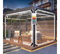 Lona Transparente Impermeable PVC Rinforzato 580g/m² 100% Impermeabile con Occhielli e Cerniera per Serra Terrazzo Piscina Giardino e Protezione Pioggia,11,Height:2 x Length:1.2m
