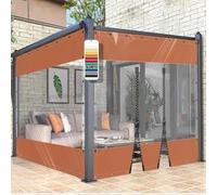 Lona Transparente Impermeable PVC Rinforzato 580g/m² 100% Impermeabile con Occhielli e Cerniera per Serra Terrazzo Piscina Giardino e Protezione Pioggia,06,Height:2 x Length:1.2m