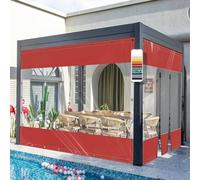 Lona Transparente Impermeable PVC Rinforzato 580g/m² 100% Impermeabile con Occhielli e Cerniera per Serra Terrazzo Piscina Giardino e Protezione Pioggia,07,Height:2 x Length:1.2m