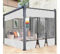 Lona Transparente Impermeable PVC Rinforzato 580g/m² 100% Impermeabile con Occhielli e Cerniera per Serra Terrazzo Piscina Giardino e Protezione Pioggia,12,Height:2 x Length:1.2m