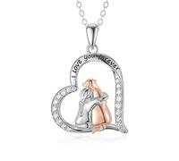 LONAGO Collana Cane per Ragazza 925 Sterline D'argento Ti Amerò per Sempre Memoriale del Cane Pendente Collana Gioielleria