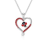 LONAGO Collana Coccinella 925 Sterline D'argento Carino Coccinella Pendente Collana Gioielli per le Donne