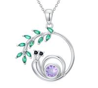LONAGO Lumaca Collana da Donna Argento Sterling 925 Deliziosa Lumaca con Foglia Collana con Ciondolo Ideale Come Regalo