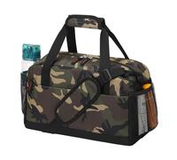 LONALIA Piccola Borsa Sport con Tasca Umida, Mini Borsone da Cabina Leggero 35x20x20cm con Multi Scomparti per Palestra, Weekend o Viaggi - Mimetico