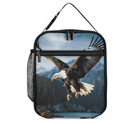 Lonchera reutilizable con estampado de águila cazando, bolsa térmica para el almuerzo, ideal para hombres, mujeres, niños, niñas y adultos, ideal para la escuela, deportes, playa, picnic y trabajo.