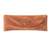 Londo Astuccio in Vera Pelle con Chiusura a Bottone - Porta Matite, Pencil Case, Astuccio per Scuola, Porta Penne, Astuccio Multifunzionale