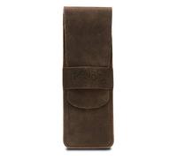 Otto Angelino Londo Astuccio in Vera Pelle per Penne e Matite con Copertura - Astuccio per Pennelli, Tasca per Cancelleria per Ufficio e Viaggi