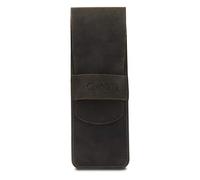 Otto Angelino Londo Astuccio in Vera Pelle per Penne e Matite con Copertura - Astuccio per Pennelli, Tasca per Cancelleria per Ufficio e Viaggi