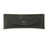 Londo Astuccio in Vera Pelle con Chiusura a Bottone - Porta Matite, Astuccio, Pencil Case, Astuccio per Scuola, Porta Penne, Astuccio Multifunzionale