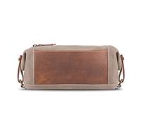 Londo Beauty Case in Vera Pelle e Canvas - Dopp Kit da Viaggio Unisex per Toiletries