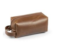 Londo Custodia in pelle per cosmetici e orologi da viaggio. Alta qualità, elegante e durevole, organizer protettivo per articoli da toeletta e accessori versatili, Marrone chiaro, Custodia per