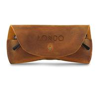 Londo Custodia per occhiali da vista e occhiali da sole in vera pelle con chiusura a bottone